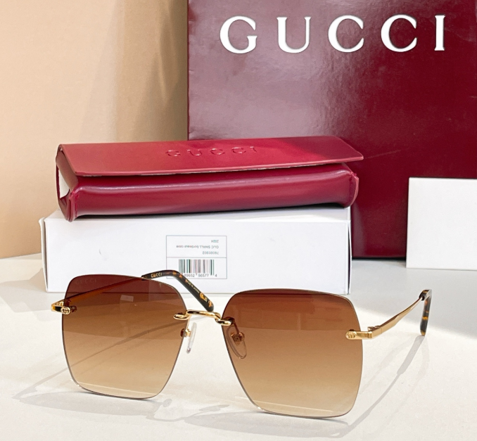 Lunettes de soleil Gucci Oversize Square Rimless Signature