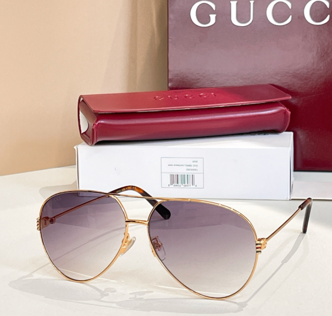 Lunettes de soleil Gucci Aviator Signature Métal