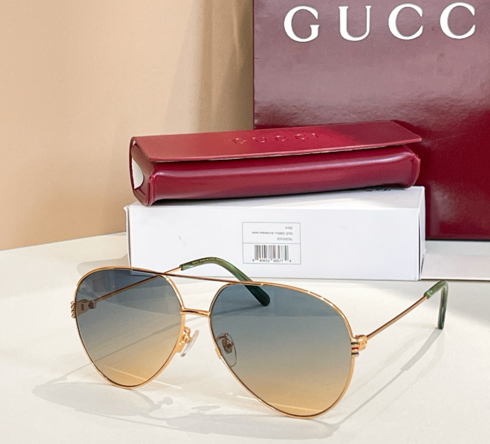Lunettes de soleil Gucci Aviator Signature Métal