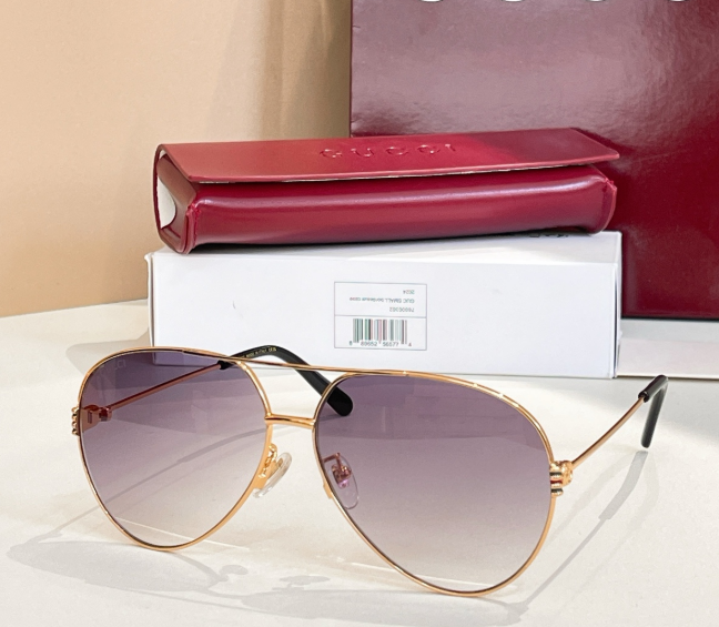 Lunettes de soleil Gucci Aviator Signature Métal