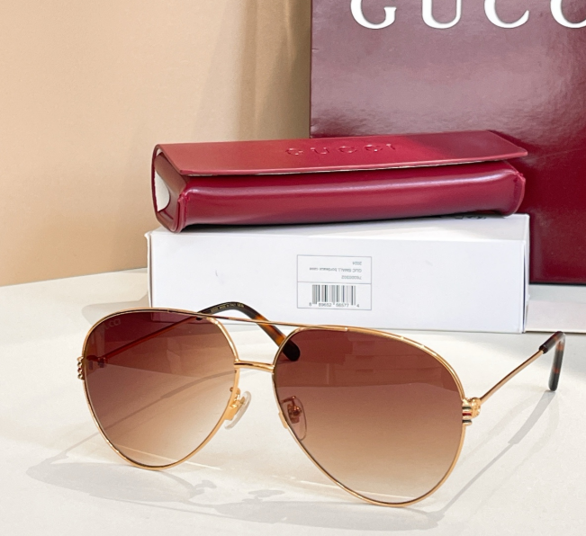 Lunettes de soleil Gucci Aviator Signature Métal