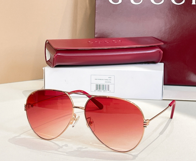 Lunettes de soleil Gucci Aviator Signature Métal