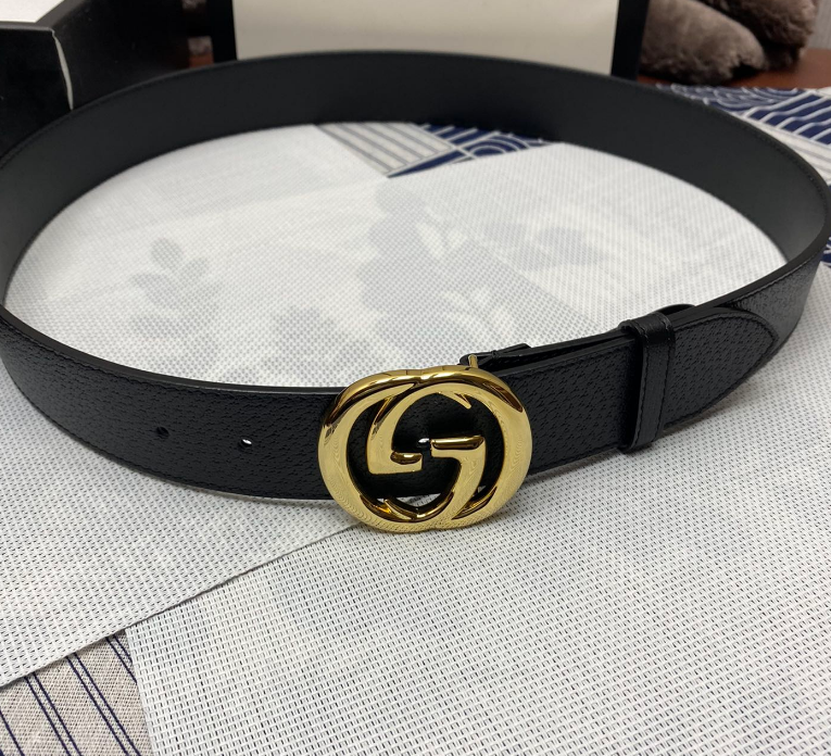 Ceinture Gucci Interlocking G Cuir Grainé