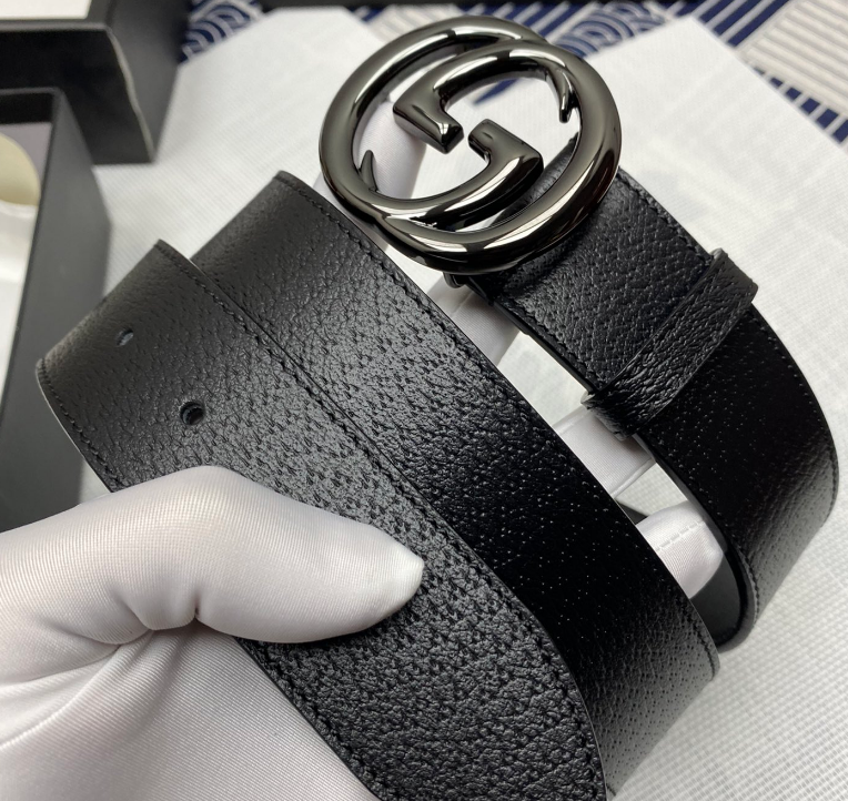 Ceinture Gucci Interlocking G Cuir Grainé