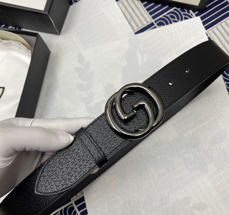 Ceinture Gucci Interlocking G Cuir Grainé
