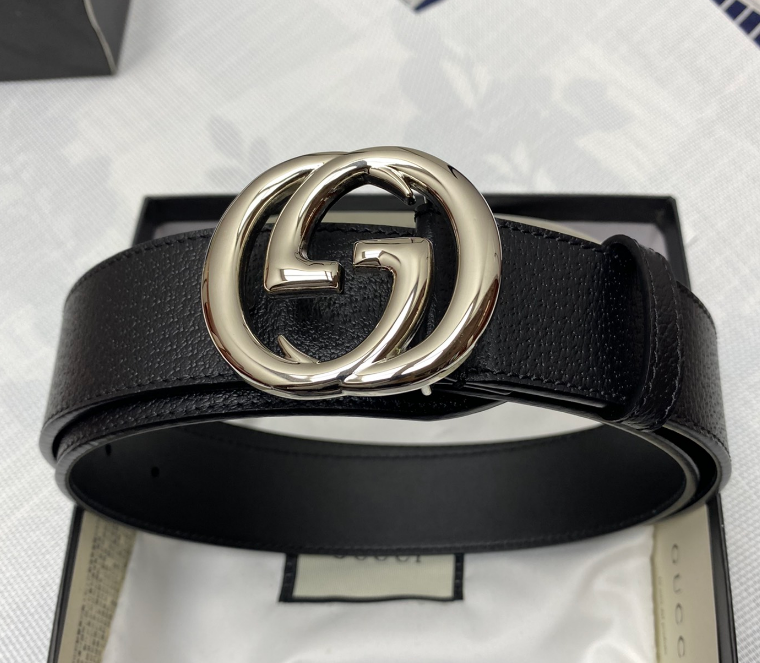 Ceinture Gucci Interlocking G Cuir Grainé