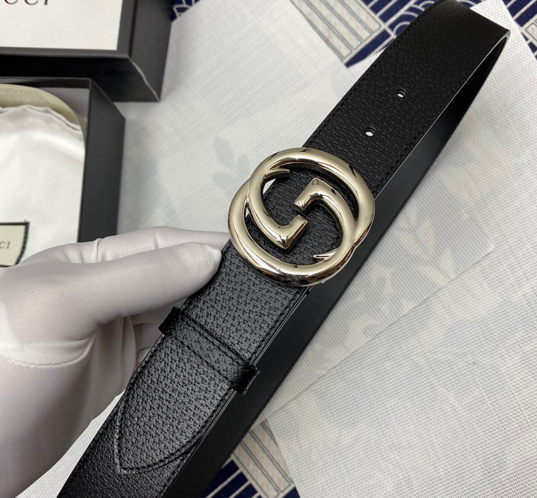 Ceinture Gucci Interlocking G Cuir Grainé