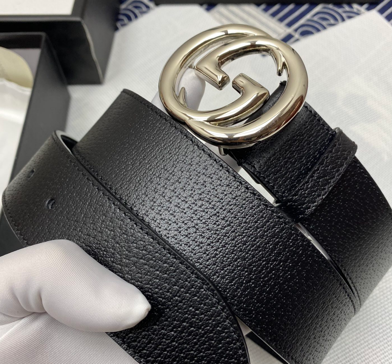 Ceinture Gucci Interlocking G Cuir Grainé