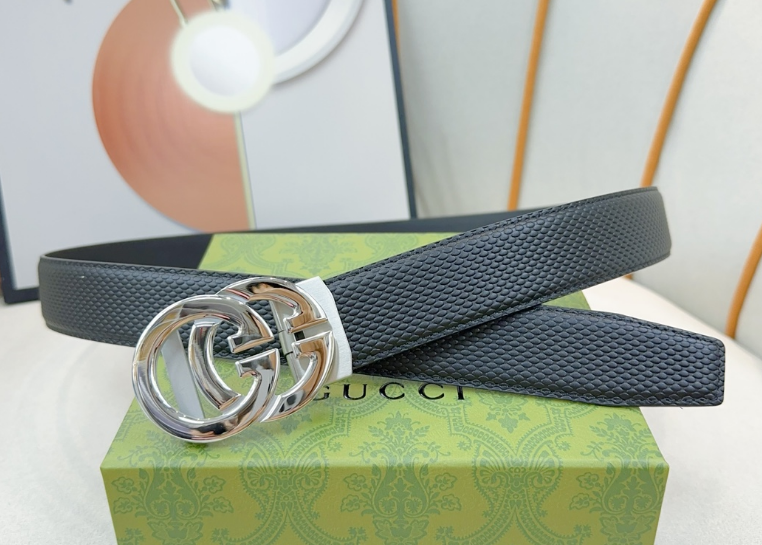 Ceinture Gucci Interlocking G Texture Grainée