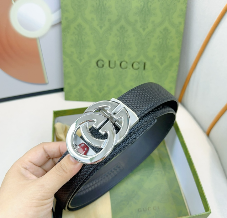 Ceinture Gucci Interlocking G Texture Grainée