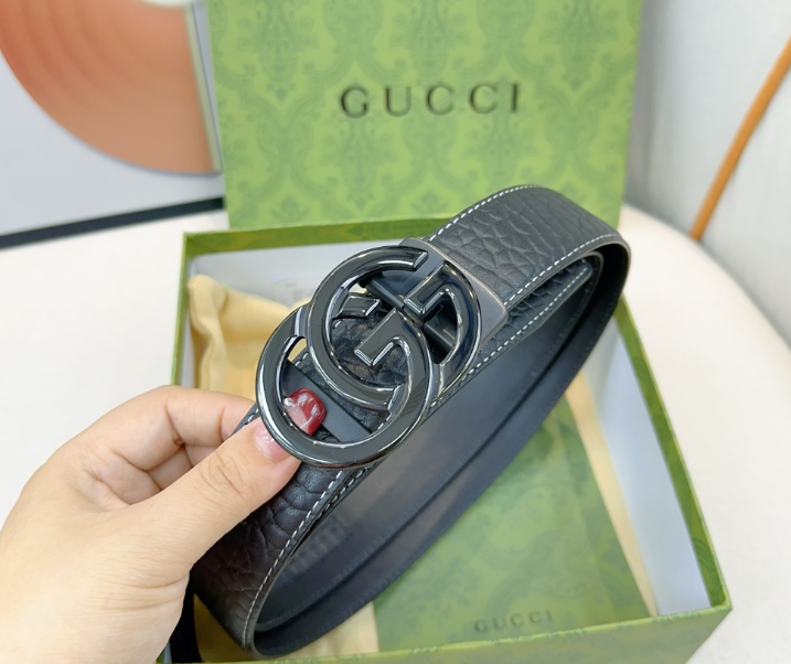 Ceinture Gucci Interlocking G Cuir Structuré