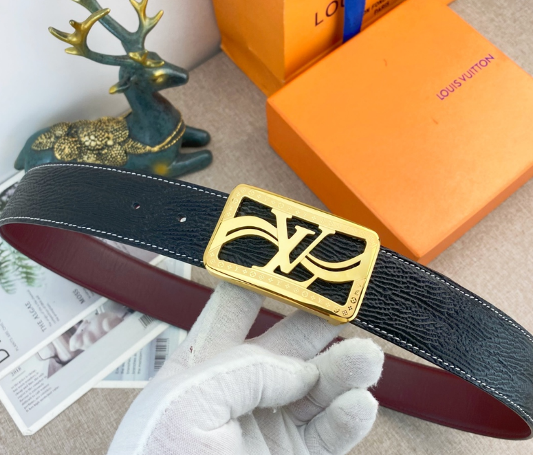 Ceinture Louis Vuitton LV Plaque Signature Texturée