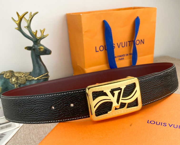 Ceinture Louis Vuitton LV Plaque Signature Texturée