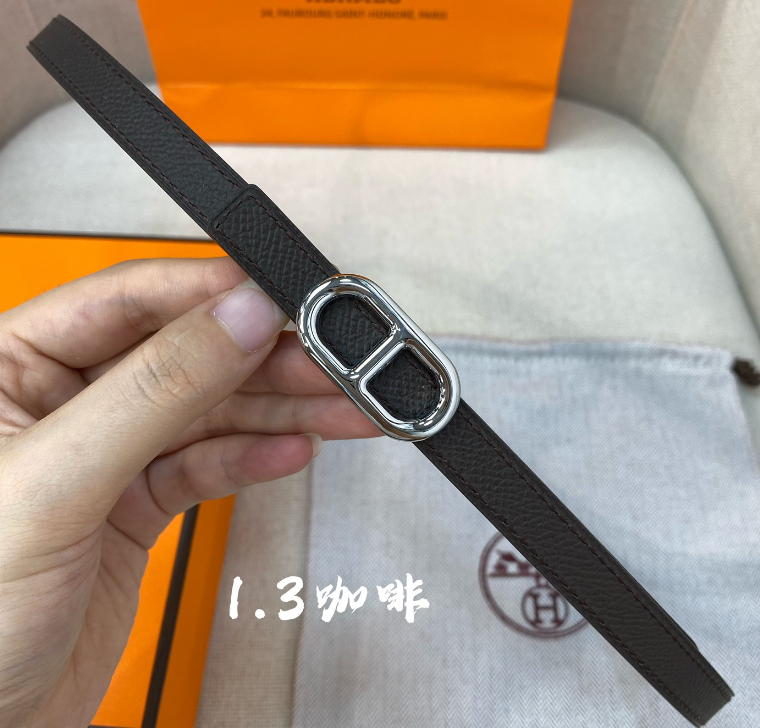 Ceinture Hermès Boucle H Ovale Cuir Grainé