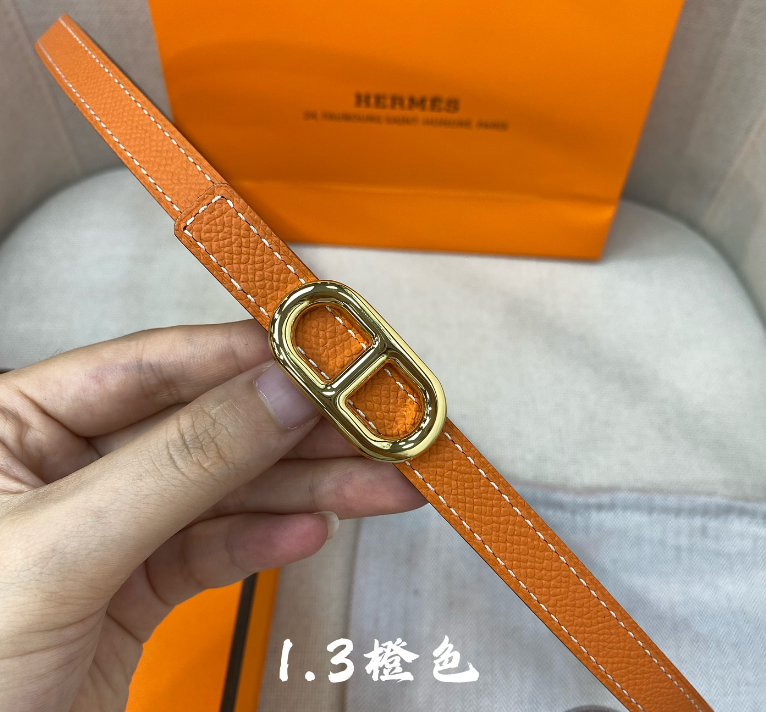 Ceinture Hermès Boucle H Ovale Cuir Grainé