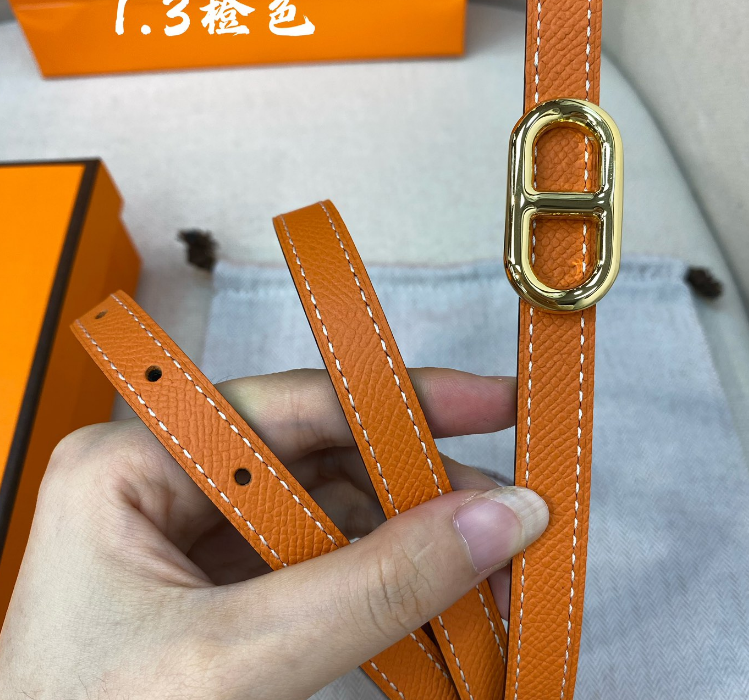 Ceinture Hermès Boucle H Ovale Cuir Grainé