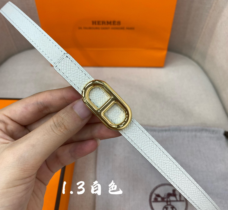 Ceinture Hermès Boucle H Ovale Cuir Grainé