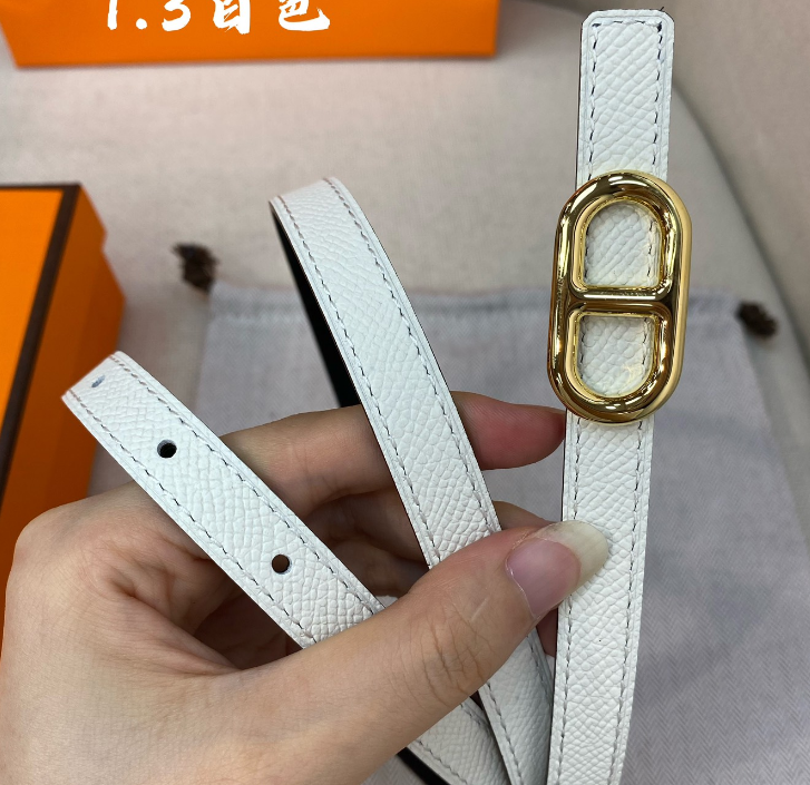 Ceinture Hermès Boucle H Ovale Cuir Grainé
