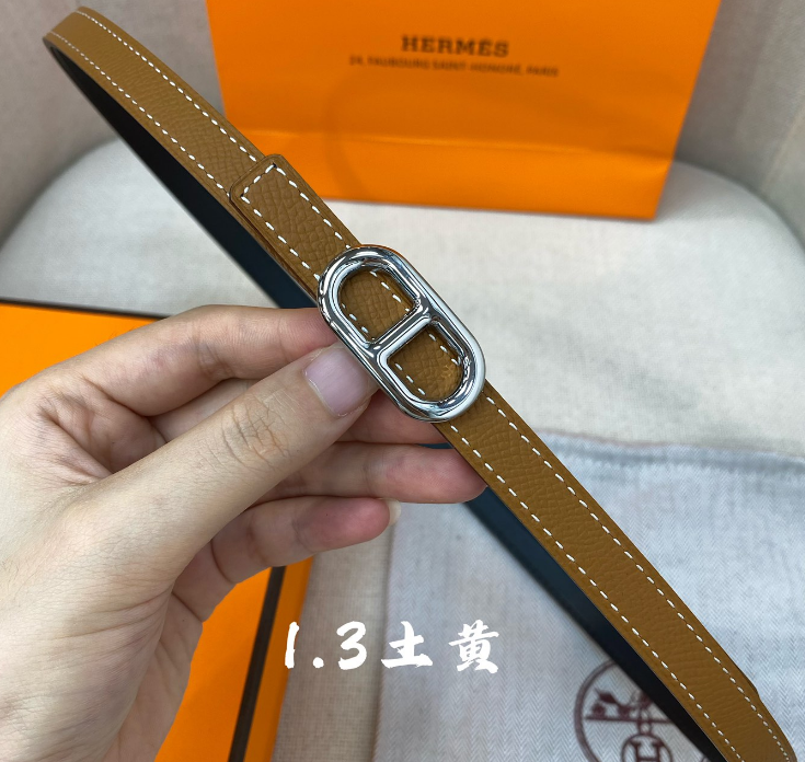 Ceinture Hermès Boucle H Ovale Cuir Grainé