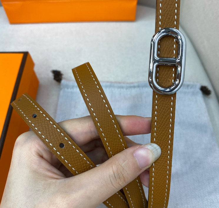 Ceinture Hermès Boucle H Ovale Cuir Grainé