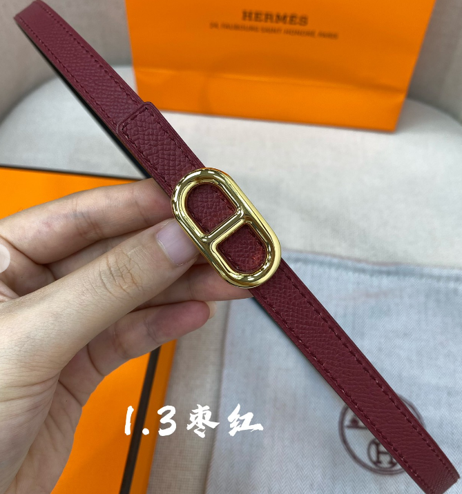 Ceinture Hermès Boucle H Ovale Cuir Grainé