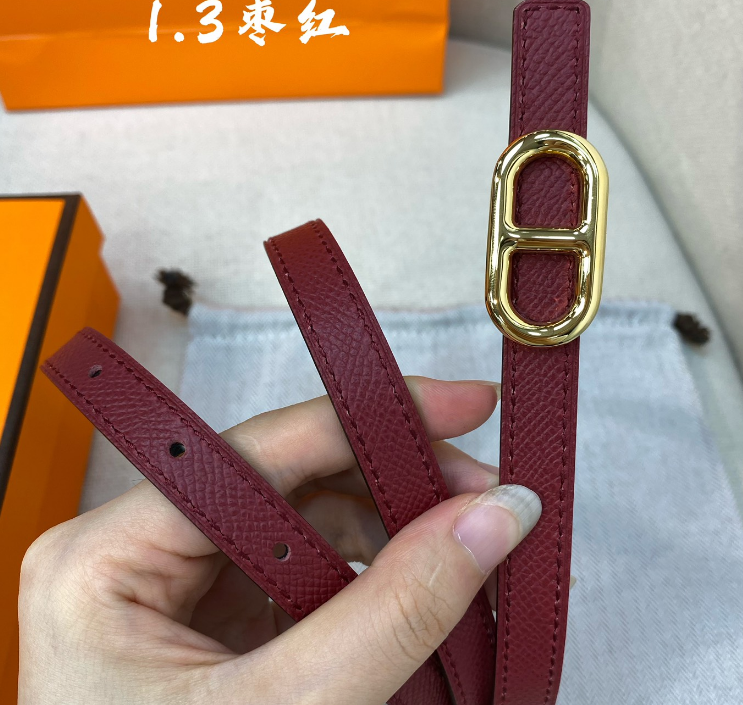 Ceinture Hermès Boucle H Ovale Cuir Grainé