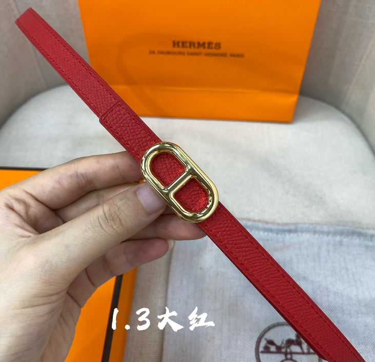 Ceinture Hermès Boucle H Ovale Cuir Grainé