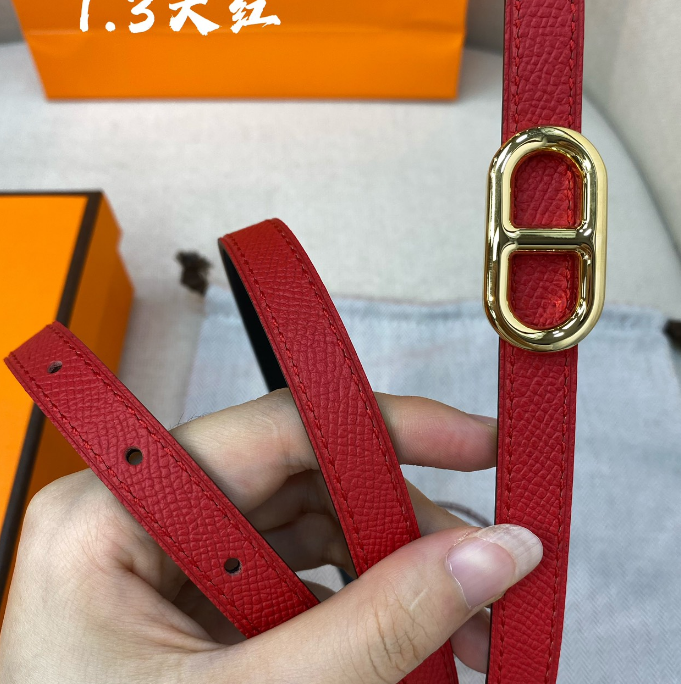 Ceinture Hermès Boucle H Ovale Cuir Grainé
