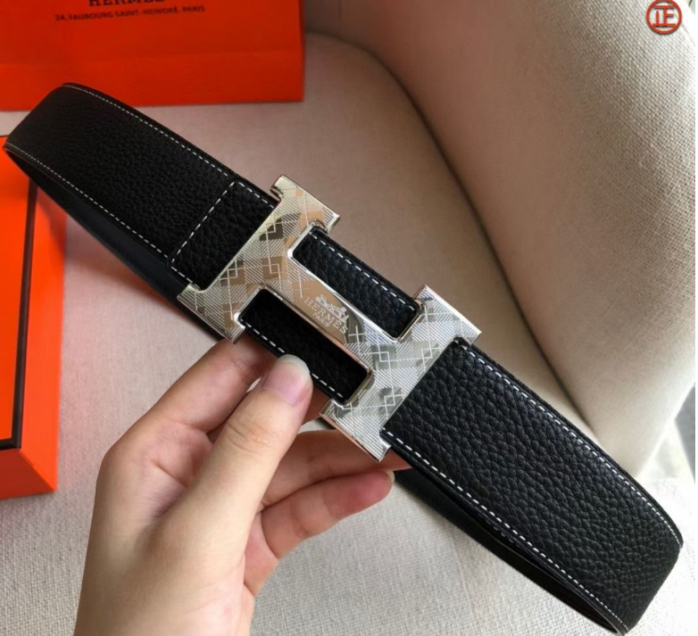 Ceinture Hermès H Cuir Grainé Boucle Gravée