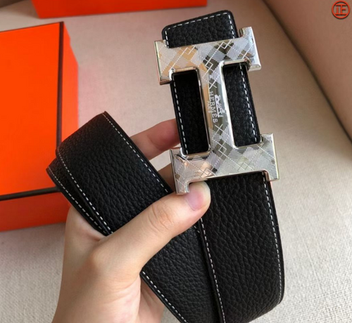 Ceinture Hermès H Cuir Grainé Boucle Gravée