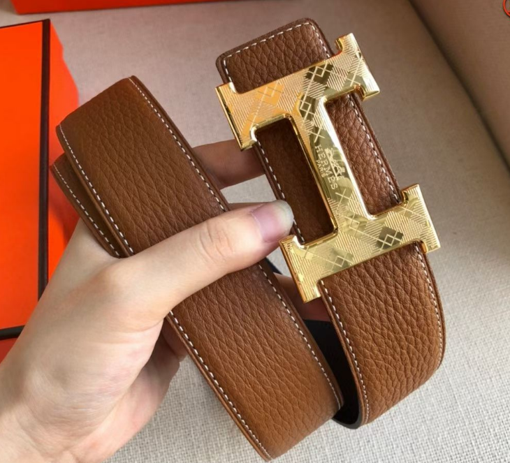 Ceinture Hermès H Cuir Grainé Boucle Gravée