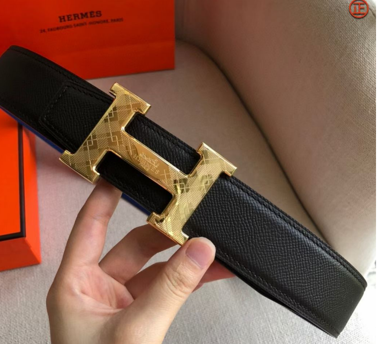 Ceinture Hermès H Cuir Grainé Boucle Gravée