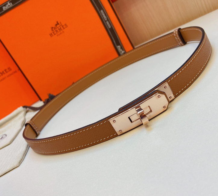 Ceinture Hermès Plaque Fermoir Signature Cuir Grainé Réversible