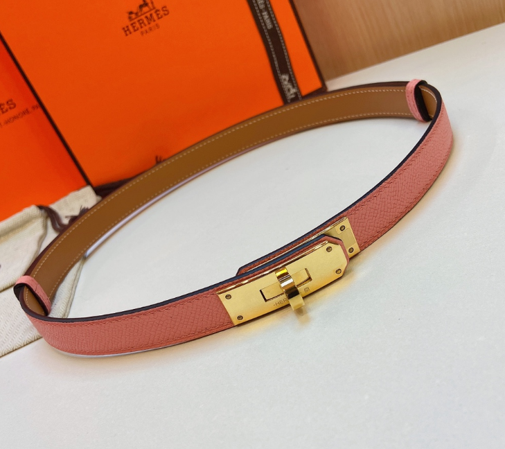 Ceinture Hermès Plaque Fermoir Signature Cuir Grainé Réversible