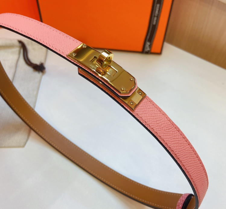 Ceinture Hermès Plaque Fermoir Signature Cuir Grainé Réversible