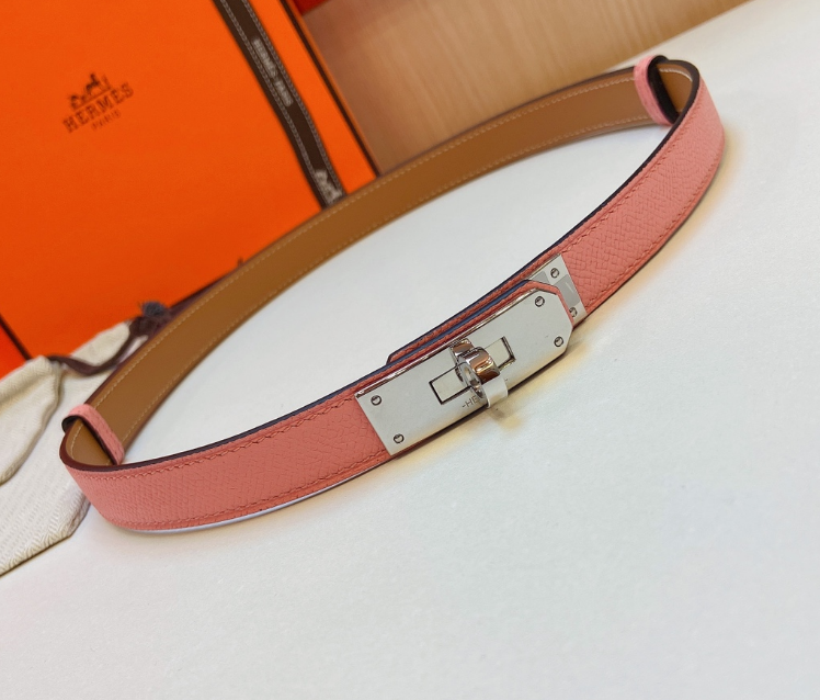 Ceinture Hermès Plaque Fermoir Signature Cuir Grainé Réversible