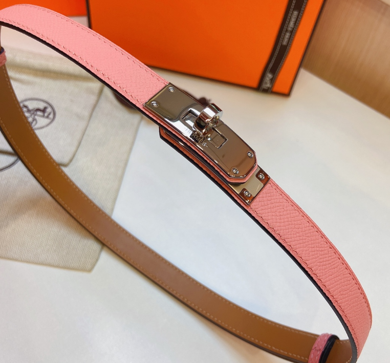 Ceinture Hermès Plaque Fermoir Signature Cuir Grainé Réversible