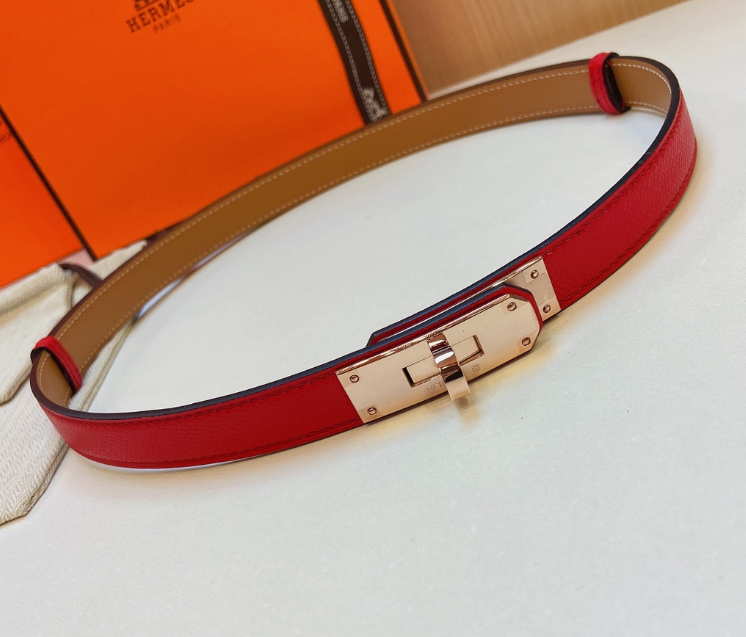 Ceinture Hermès Plaque Fermoir Signature Cuir Grainé Réversible