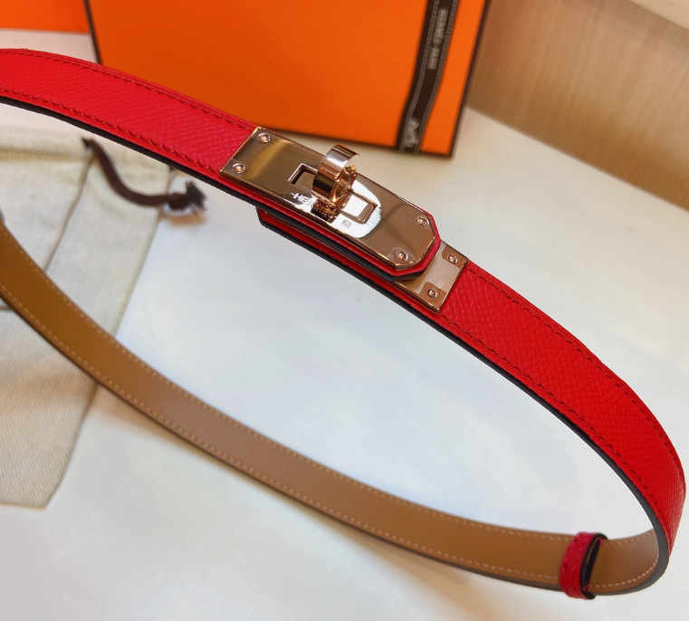 Ceinture Hermès Plaque Fermoir Signature Cuir Grainé Réversible