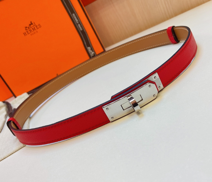 Ceinture Hermès Plaque Fermoir Signature Cuir Grainé Réversible