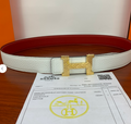 Ceinture Hermès H Cuir Grainé Réversible Gravure Élégante