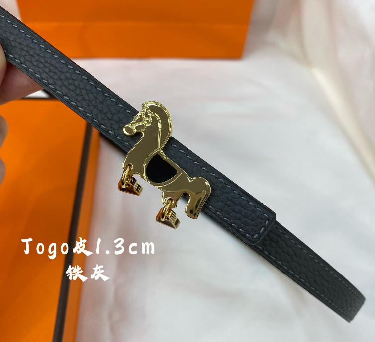 Ceinture Hermès Motif Équestre Cuir Grainé