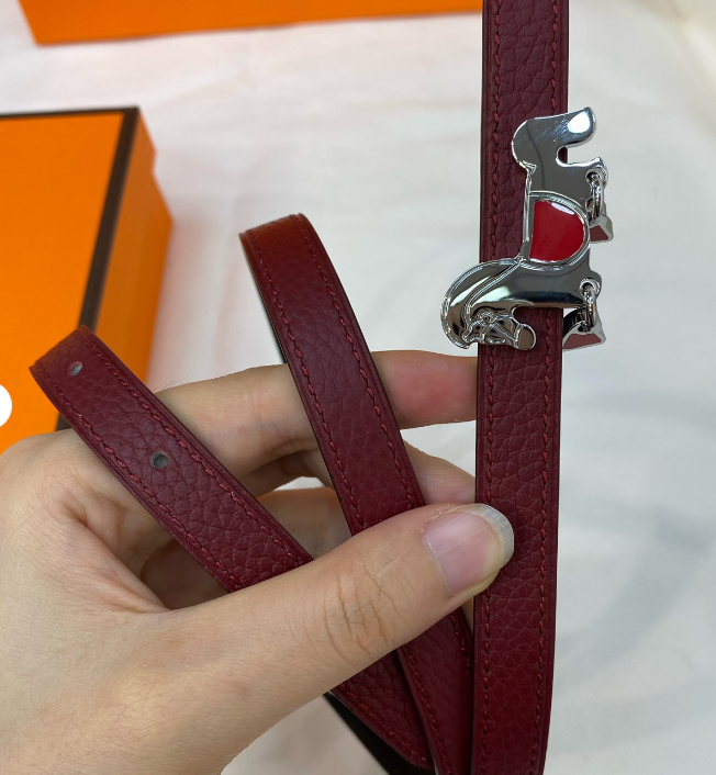 Ceinture Hermès Motif Équestre Cuir Grainé