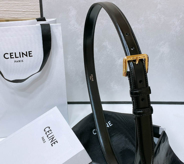 Ceinture Celine Classique Cuir Lisse Boucle Dorée