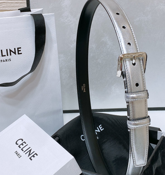 Ceinture Celine Classique Cuir Lisse Boucle Dorée