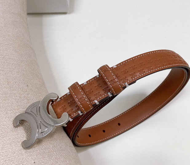 Ceinture Celine Triomphe Strass Cuir Embossé