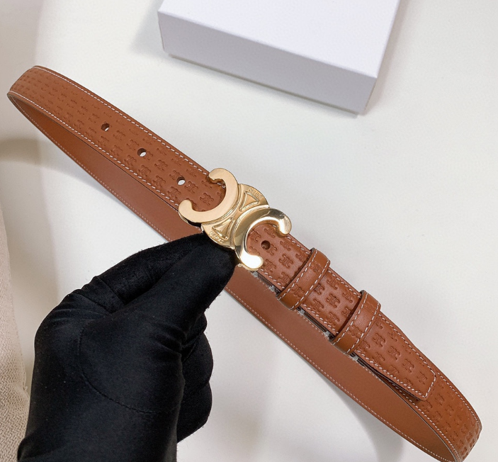 Ceinture Celine Triomphe Strass Cuir Embossé