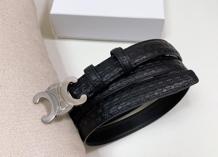 Ceinture Celine Triomphe Strass Cuir Embossé