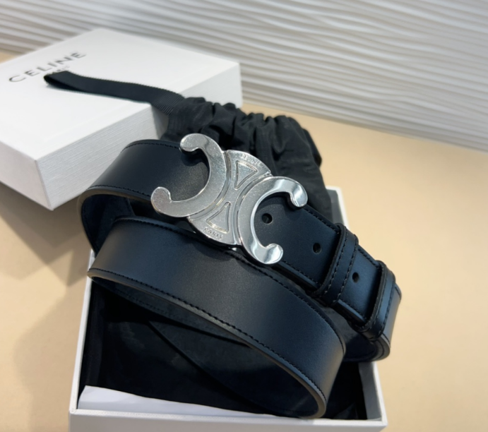 Ceinture Celine Triomphe Toile Signature et Cuir