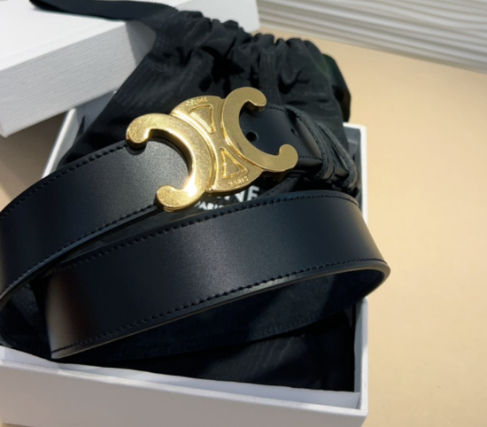 Ceinture Celine Triomphe Toile Signature et Cuir